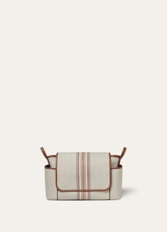 Bolso cambiador de rayas con maleta