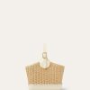 Bolso de mimbre tipo cubo con forma de bobina Bolso de mimbre tipo cubo con forma de bobina