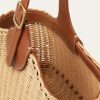 Bolso de mimbre tipo cubo con forma de bobina Bolso de mimbre tipo cubo con forma de bobina