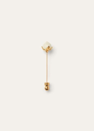 Broche de capullo de flor de lino