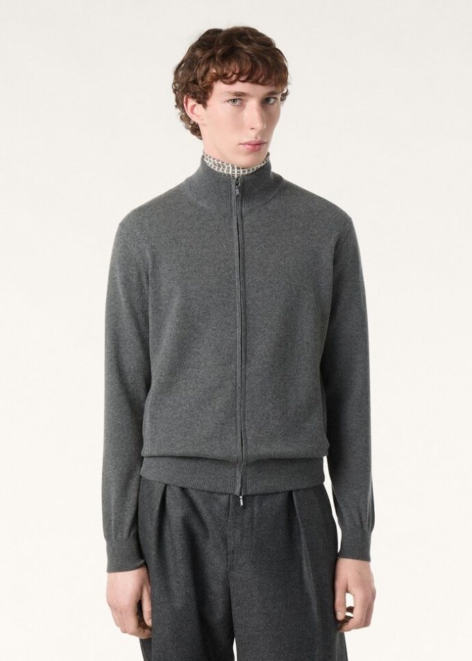 Chaqueta bomber clásica con cremallera