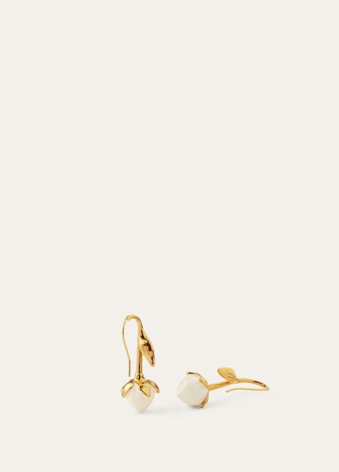 Pendientes de capullo de flor de lino Pendientes de capullo de flor de lino