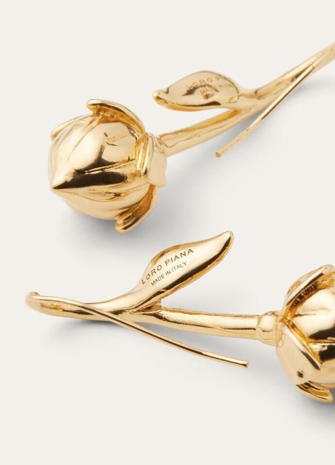 Pendientes de capullo de flor de lino Pendientes de capullo de flor de lino